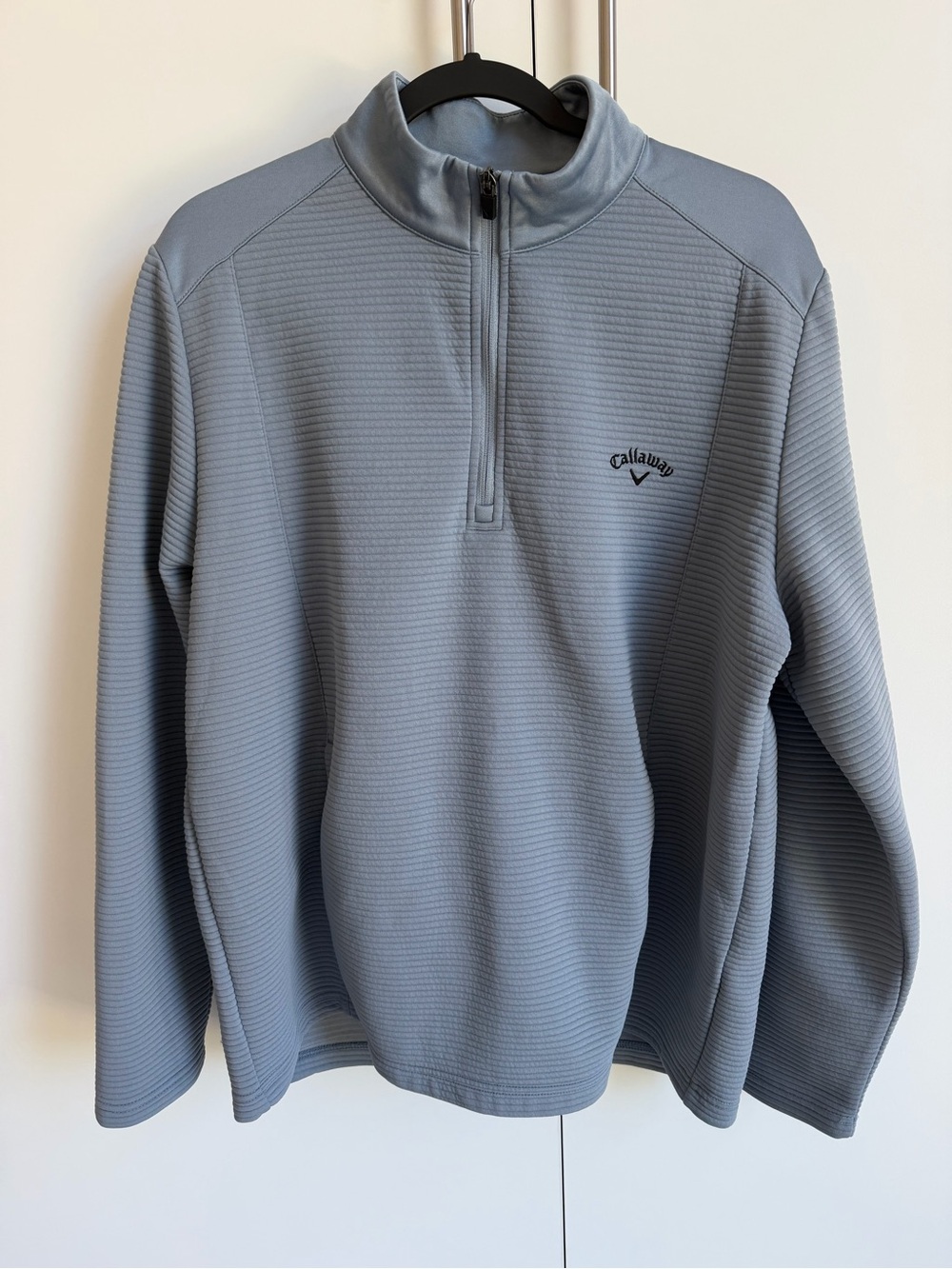 Callaway Opti-Dri Gray Ribbed Textured 1/4 Zip Pullover Golf Jacket Men’s Large